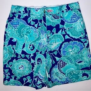 Lilly Pulitzer Men 34 Agate Green MINT TO BE BEAUMONT SHORTS 9" Flat Front NWT